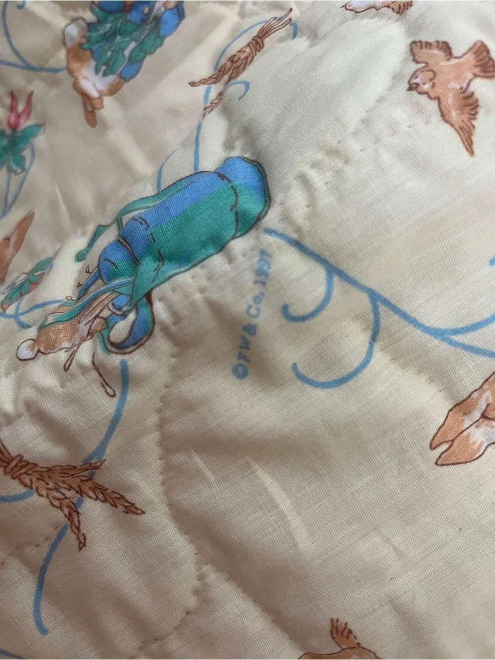 Vintage Peter Rabbit Baby Handmade Blanket Quilt 1997